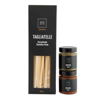 Gavesett med pasta og pesto fra Halvor Bakke