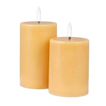 Kubbelys LED karamell i størrelsen 15 og 12,5 cm 