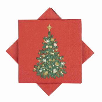 Rød juleserviett