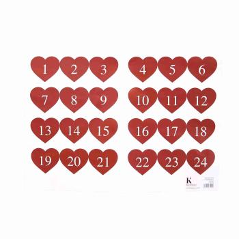 Klistremerker 1-24 Hjerter