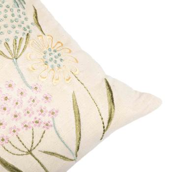 Pute med broderte blomster