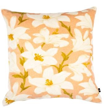 Putetrekk velur Lilje 48x48cm rosa oransje