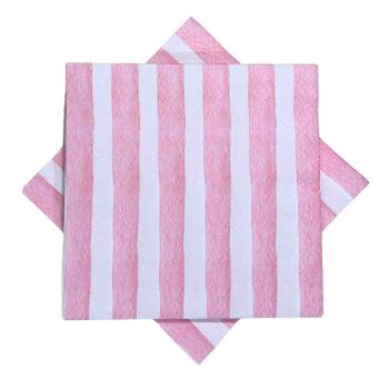 serviett med rosa striper
