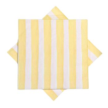 Serviett med gule striper