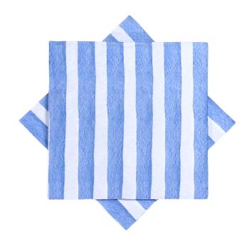 Serviett lyseblå striper