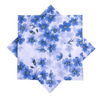 blå blomsterserviett