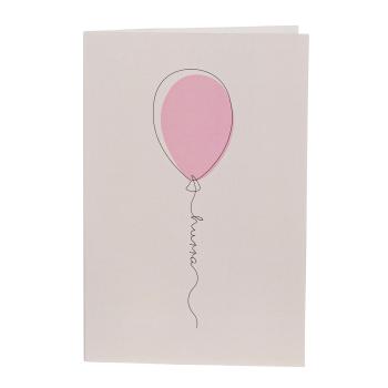 kort med ballong og hurratekst