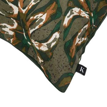 Putetrekk monstera print 48x48cm kantside