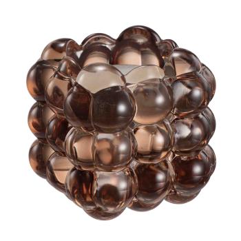 Lysestake kombi Bubbles 6,5cm brun med telys