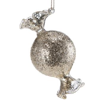 Julekule med sølvglitter