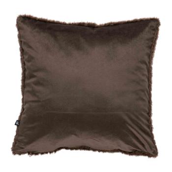 Putetrekk Faux fur grafisk 48x48cm brun bakside