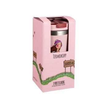 Lykketegning - Hjertets vei Termokopp rosa