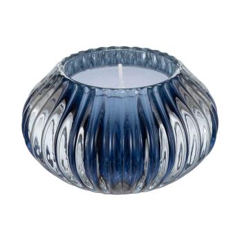 Telysholder rille mørk blå med telys