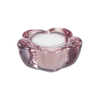 Telysholder Blomst 3,8 cm rosa med telys