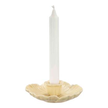 Lysestake Flower 4 cm gul med kronelys