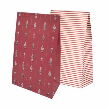 Adventsposer 24-pk nøtteknekker rød