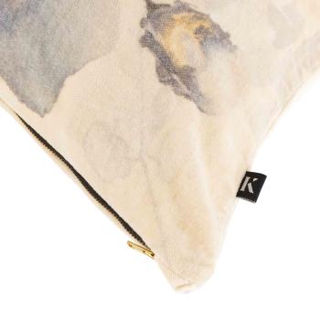 Putetrekk Velur Blå blomst 48x48 cm nærbilde