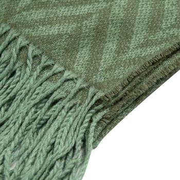 Pledd ZigZac 130x170 cm grønn nærbilde