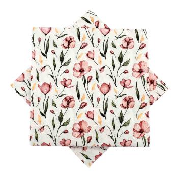 Serviett vårblomst rosa