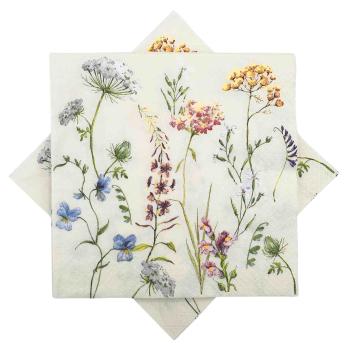 Serviett blomstereng hvit