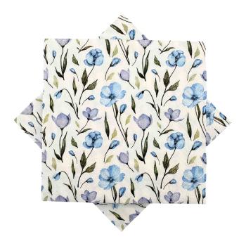 Serviett vårblomst blå