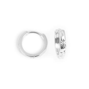 Øreringer, 13 mm, diamantmønster, S
