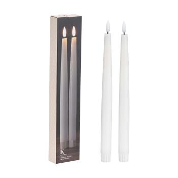 Kronelys LED 2 pk 26,5cm hvit