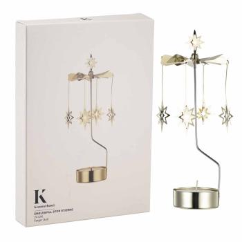 Englespill Stjerne stor med tent telys