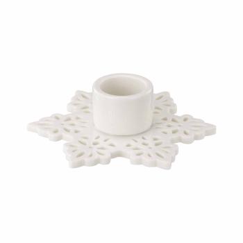 Kronelysestake Snøflak 2,7 cm hvit