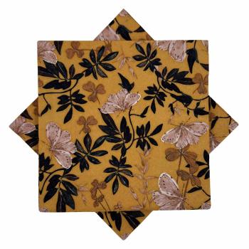 Serviett Sommerfugl oker