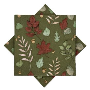 Serviett løv grønn