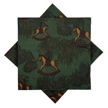 Serviett Gyngehest grønn