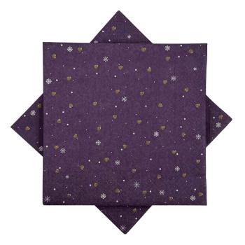 Serviett Småhjerter lilla