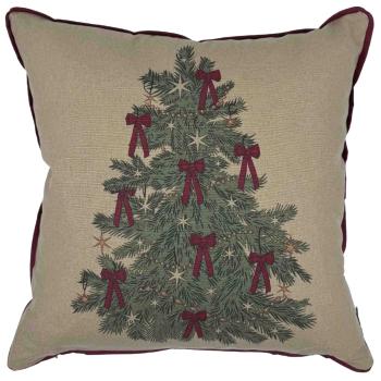 Putetrekk Nostalgisk tre med sløyfer 48x48cm