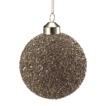 Julekule glitter perle 8cm gull
