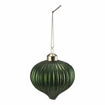 Julekule dråpe rille grønn