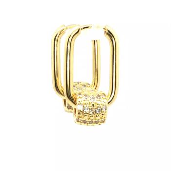 Ovale øreringer, glitrende, G