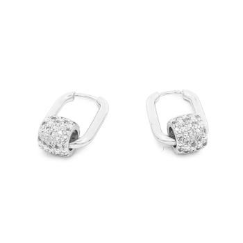 Ovale øreringer, glitrende, S