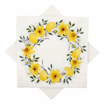 Serviett Påskeliljekrans