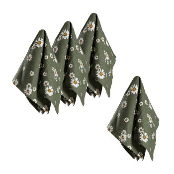 Tøyserviett Daisy 40x40cm 4-pk grønn