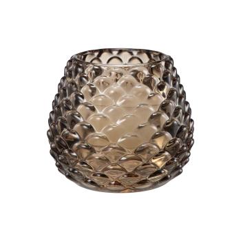 Telysholder Kongle 10cm lys brun med telys