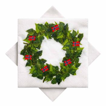 Serviett 17. Mai Bjørkekrans